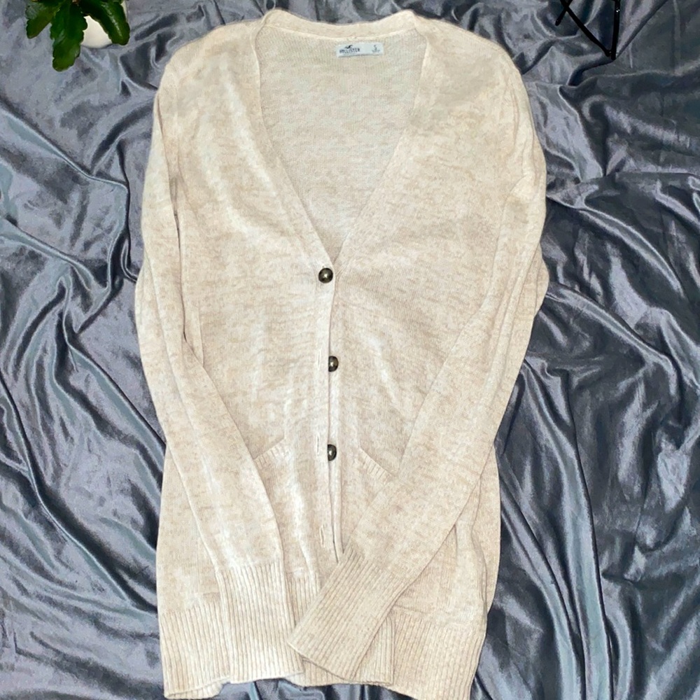 small cream hollister cardigan